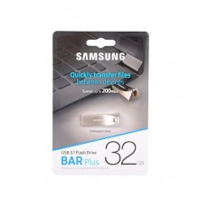 Флеш накопитель 32GB SAMSUNG BAR Plus, USB 3.1, 200 МВ/s, серебристый                                                                                                                                                                                     