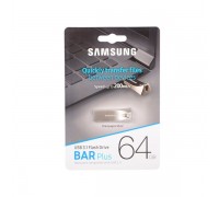 Флеш накопитель 64GB SAMSUNG BAR Plus, USB 3.1, 200 МВ/s, серебристый                                                                                                                                                                                     