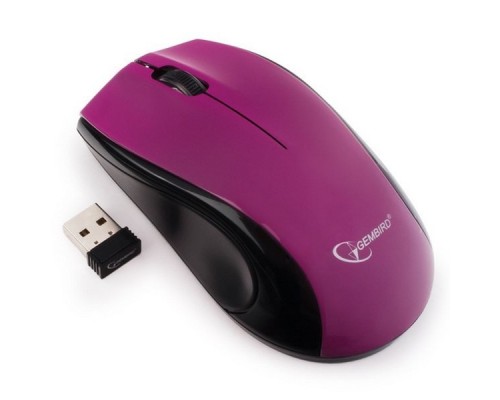 Мышь беспров. Gembird MUSW-320-P, 2.4ГГц, фиолетовый, 3кн, 1000DPI, блистер