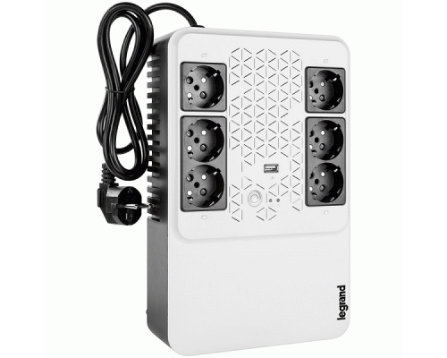 ИБП Legrand Keor Multiplug  600VA/360W, 6xSchuko outlets(3 Surge & 3 batt.), USB charger