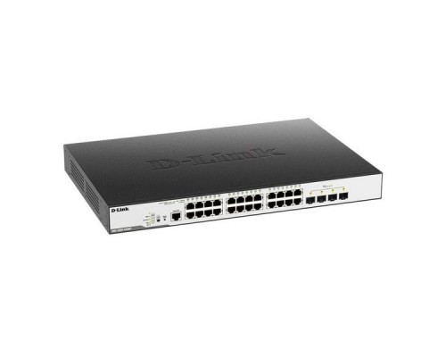 Коммутатор D-Link Switch DGS-3000-28XMP/B1A Управляемый коммутатор 2 уровня с 24 портами 10/100/1000Base-T и 4 портами 10GBase-X SFP+ (24 порта с подд