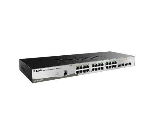 Коммутатор D-Link DGS-1210-28/ME/P/B1A, L2 Managed Switch with 24 10/100/1000Base-T ports and 4 1000Base-X SFP ports.16K Mac address, 802.3x Flow Control, 4K of 802.1Q VLAN, 802.1p Priority Queues, Traffic Segm