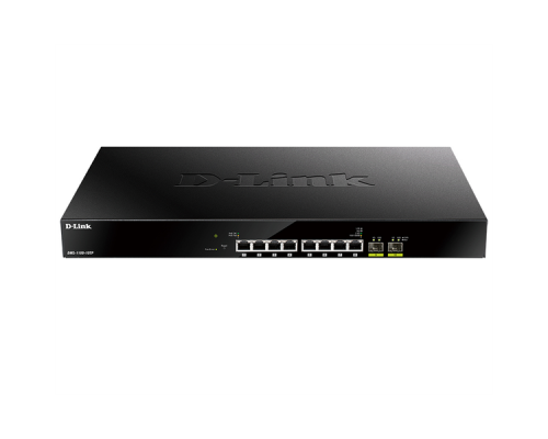 D-Link DMS-1100-10TP/A1A, L2 Smart Switch with 8 2.5GBase-T ports and 2 10GBase-X SFP+ ports (8 PoE ports 802.3af/802.3at (30 W), PoE Budget 240 W).16K Mac address, 80Gbps switching capacity, 802.3x