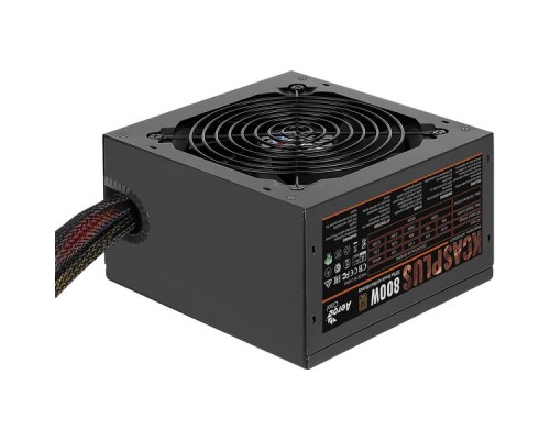 Блок питания Aerocool 800W Retail KCAS PLUS 800W ATX12V Ver.2.4, 80+ Bronze, fan 12cm, 550mm cable, 20+4P, 4+4P, PCIe 6+2P x4, PATA x4, SATA x7