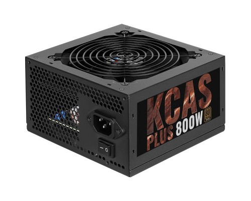 Блок питания Aerocool 800W Retail KCAS PLUS 800W ATX12V Ver.2.4, 80+ Bronze, fan 12cm, 550mm cable, 20+4P, 4+4P, PCIe 6+2P x4, PATA x4, SATA x7