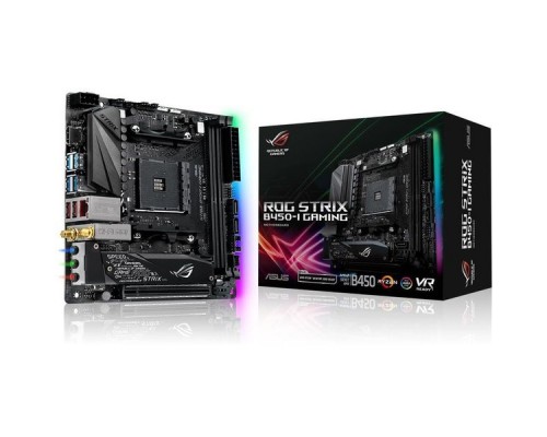 Материнская плата ASUS ROG STRIX B450-I GAMING SAM4 AMD B450 PCI-E HDMI GbLAN SATA Mini-ITX 2DDR4 (RTL)