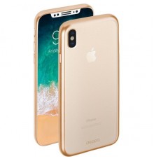 Чехол Gel Plus Case матовый для Apple iPhone X, золотой, Deppa                                                                                                                                                                                            