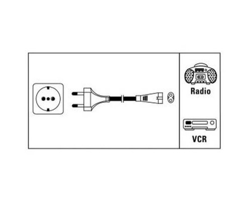 Кабель Hama 00044225 IEC C7 (2-pin) Евровилка 1.5м