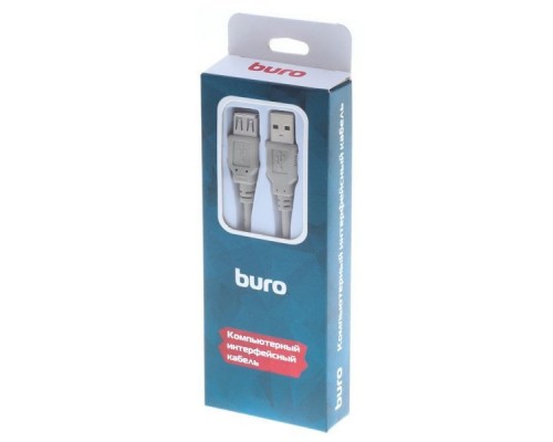 Кабель Buro BHP RET USB_AF18 USB A(m) USB A(f) 1.8м серый блистер