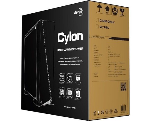 Корпус Aerocool Cylon черный без БП ATX 1x120mm 2xUSB2.0 1xUSB3.0 audio CardReader bott PSU