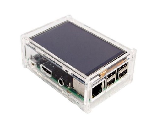 Корпус RA147   Корпус ACD Acrylic Case w/ 3.5 inch LCD hole for Raspberry Pi 3 B  (вместо верхней крышки - отверстие для LCD дисплея)