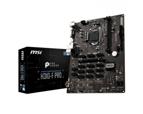 Материнская плата H310-F PRO, Socket 1151, Intel®H310, 2xDDR4-2666, DVI-D+HDMI, 1xPCI-Ex16, 12xPCI-Ex1, 4xSATA3, 8 Ch Audio, GLan, (4+2)xUSB2.0, (2+2)xUSB3.1, 1xPS/2, ATX, RTL