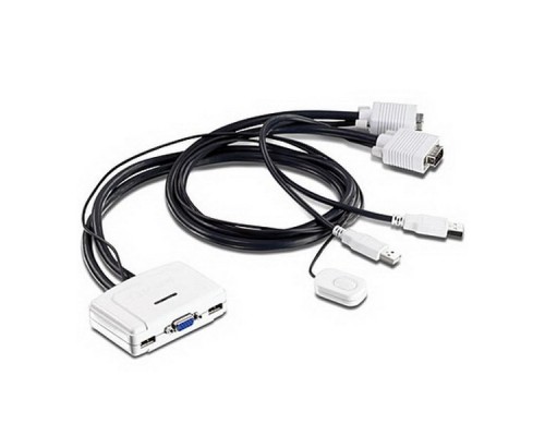 Переключатель TRENDNet TK-217I  2-х портовый KVM-переключатель c VGA,USB, выносная кнопка переключения