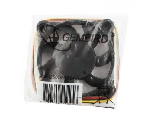 Охлаждение Gembird Вентилятор Gembird D50SM-12AS 50x50x10, втулка, 3 pin, провод 25 см