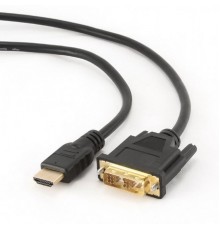 Кабели Кабели HDMI Кабель HDMI-DVI Cablexpert CC-HDMI-DVI-6, 19M/19M, 1.8м, single link, черный, позол.разъемы, экран, пакет                                                                                                                              