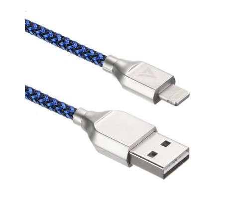 Кабель USB ACD-Titan Lightning ~ USB-A Нейлон, 1м, сине-черный (ACD-U927-P5L)