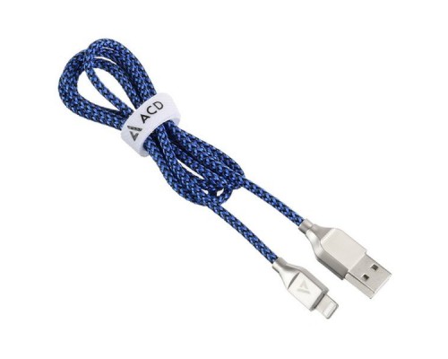 Кабель USB ACD-Titan Lightning ~ USB-A Нейлон, 1м, сине-черный (ACD-U927-P5L)