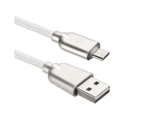 Кабель USB ACD-Allure MicroUSB ~ USB-A Кожа, 1м, белый (ACD-U926-M1W)