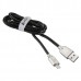 Кабель USB ACD-Allure Lightning ~ USB-A Кожа, 1м, черный (ACD-U926-P5B)