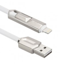 Кабель USB ACD-DUAL Lightning / MicroUSB ~ USB-A 2в1, TPE, 1м, белый (ACD-U924-PMW)                                                                                                                                                                       