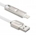 Кабель USB ACD-DUAL Lightning / MicroUSB ~ USB-A 2в1, TPE, 1м, белый (ACD-U924-PMW)