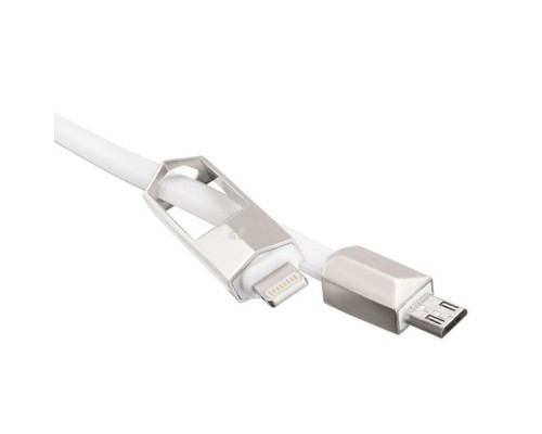 Кабель USB ACD-DUAL Lightning / MicroUSB ~ USB-A 2в1, TPE, 1м, белый (ACD-U924-PMW)