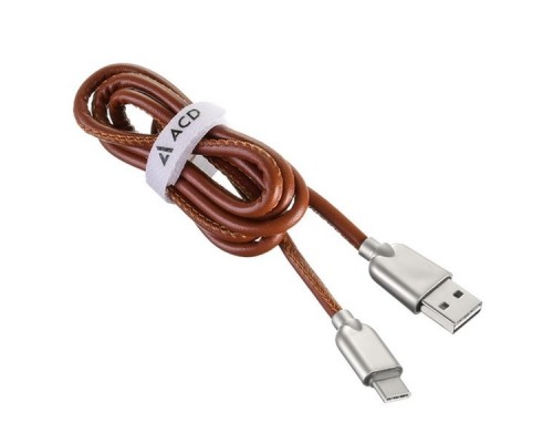 Кабель USB ACD-Allure Type-C ~ USB-A Кожа, 1м, коричневый (ACD-U926-C2N)