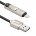 Кабель USB ACD-DUAL Lightning / MicroUSB ~ USB-A 2в1, TPE, 1м, черный (ACD-U924-PMB)