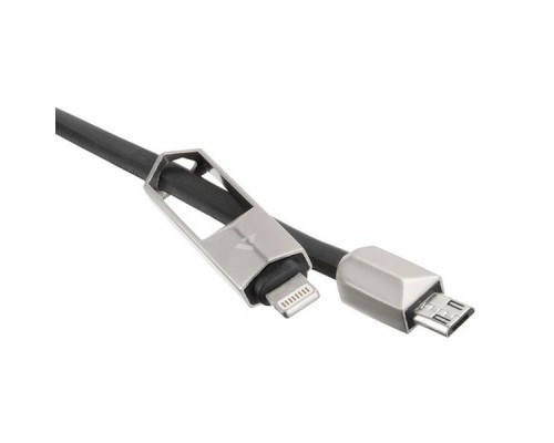 Кабель USB ACD-DUAL Lightning / MicroUSB ~ USB-A 2в1, TPE, 1м, черный (ACD-U924-PMB)