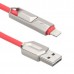 Кабель USB ACD-DUAL Lightning / MicroUSB ~ USB-A 2в1, TPE, 1м, красный (ACD-U924-PMR)