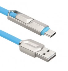 Кабель USB ACD-DUAL Type C / MicroUSB ~ USB-A 2в1, TPE, 1м, синий (ACD-U924-CML)                                                                                                                                                                          