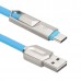 Кабель USB ACD-DUAL Type C / MicroUSB ~ USB-A 2в1, TPE, 1м, синий (ACD-U924-CML)