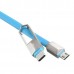 Кабель USB ACD-DUAL Type C / MicroUSB ~ USB-A 2в1, TPE, 1м, синий (ACD-U924-CML)