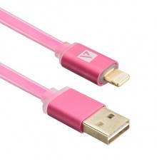 Кабель USB ACD-Smart Lightning ~ USB-A  2-сторонние коннекторы, индикатор заряда, TPE, 1м, маджента (ACD-U915-P6M)                                                                                                                                        
