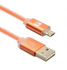 Кабель USB ACD-Smart MicroUSB ~ USB-A  2-сторонние коннекторы, индикатор заряда, TPE, 1м, оранжевый (ACD-U915-M2O)                                                                                                                                        