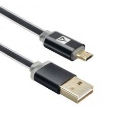 Кабель USB ACD-Smart MicroUSB ~ USB-A  2-сторонние коннекторы, индикатор заряда, TPE, 1м, черный (ACD-U915-M2B)                                                                                                                                           