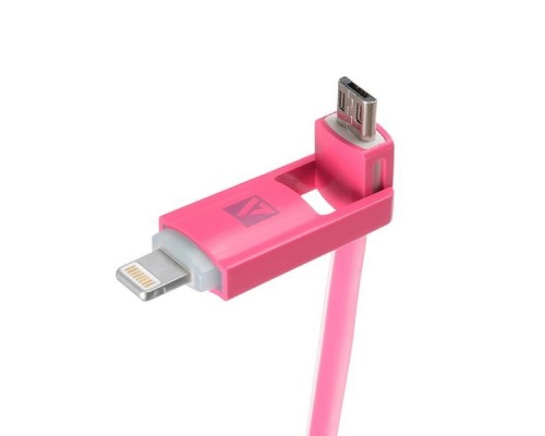 Кабель USB ACD-Multi Lightning / MicroUSB ~ USB-A 2в1, TPE, 1м, маджента (ACD-U914-PMM)