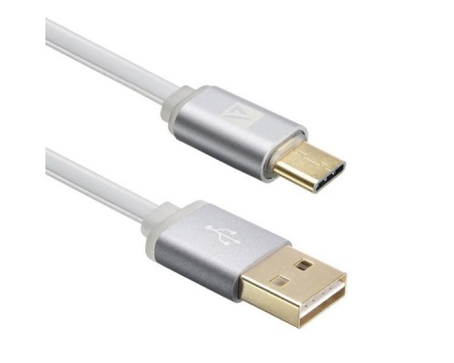 Кабель USB ACD-Smart USC-C ~ USB-A  2-сторонние коннекторы, индикатор заряда, TPE, 1м, серый (ACD-U915-C2A)