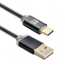 Кабель USB ACD-Smart USC-C ~ USB-A  2-сторонние коннекторы, индикатор заряда, TPE, 1м, черный (ACD-U915-C2B)                                                                                                                                              