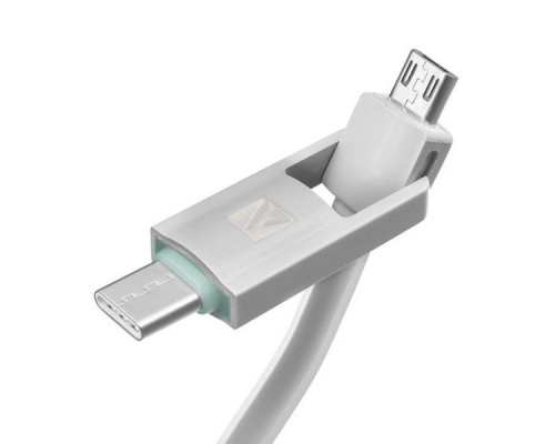 Кабель USB ACD-Multi USB-C / MicroUSB ~ USB-A 2в1, TPE, 1м, серый (ACD-U914-CMA)