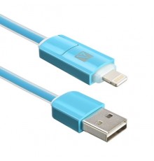Кабель USB ACD-Multi Lightning / MicroUSB ~ USB-A 2в1, TPE, 1м, голубой (ACD-U914-PML)                                                                                                                                                                    