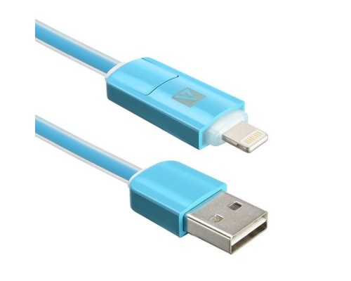 Кабель USB ACD-Multi Lightning / MicroUSB ~ USB-A 2в1, TPE, 1м, голубой (ACD-U914-PML)