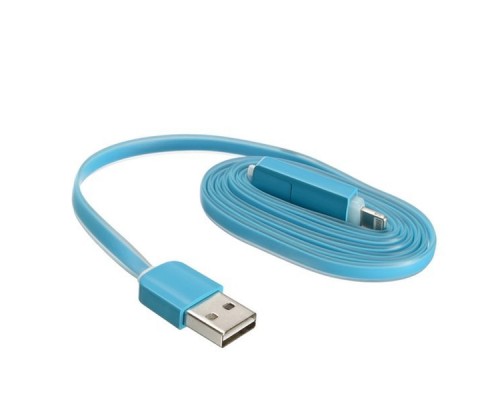 Кабель USB ACD-Multi Lightning / MicroUSB ~ USB-A 2в1, TPE, 1м, голубой (ACD-U914-PML)