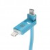 Кабель USB ACD-Multi Lightning / MicroUSB ~ USB-A 2в1, TPE, 1м, голубой (ACD-U914-PML)