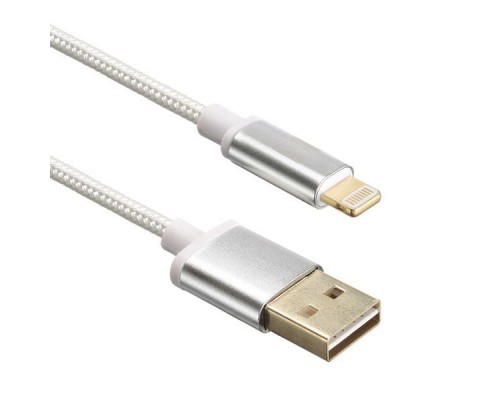 Кабель USB ACD-Style Lightning ~ USB-A  2-сторонние коннекторы, нейлон, 1м, белый (ACD-U913-P6W)