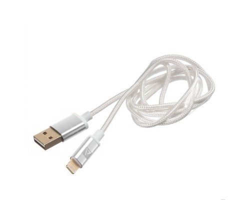 Кабель USB ACD-Style Lightning ~ USB-A  2-сторонние коннекторы, нейлон, 1м, белый (ACD-U913-P6W)