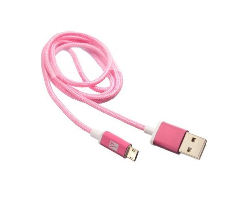 Кабель USB ACD-Style MicroUSB ~ USB-A  2-сторонние коннекторы, нейлон, 1м, маджента (ACD-U913-M2M)