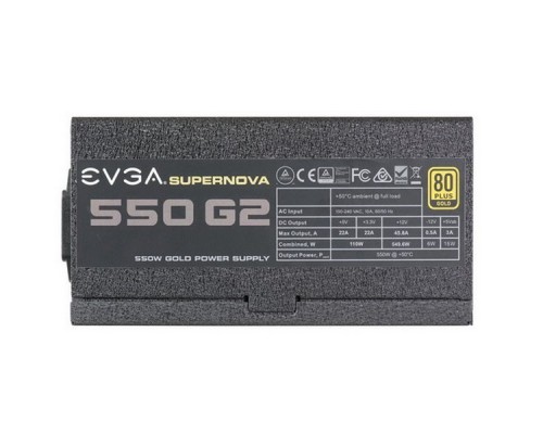 Блок питания 220-G2-0550-Y2, SuperNOVA 550 G2 80+ GOLD 550W, Fully Modular, EVGA ECO Mode550W, RTL