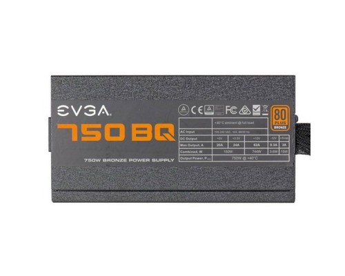 Блоки питания Evga 110-BQ-0750-V2, 750 BQ 80+ BRONZE 750W, Semi Modular RTL