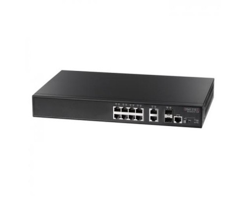 Сетевое оборудование Edge-corE ECS4210-12P Edge-corE 8 x GE PoE+ + 2 x GE + 2 x GE SFP L2 Switch, PoE Budget max 150W